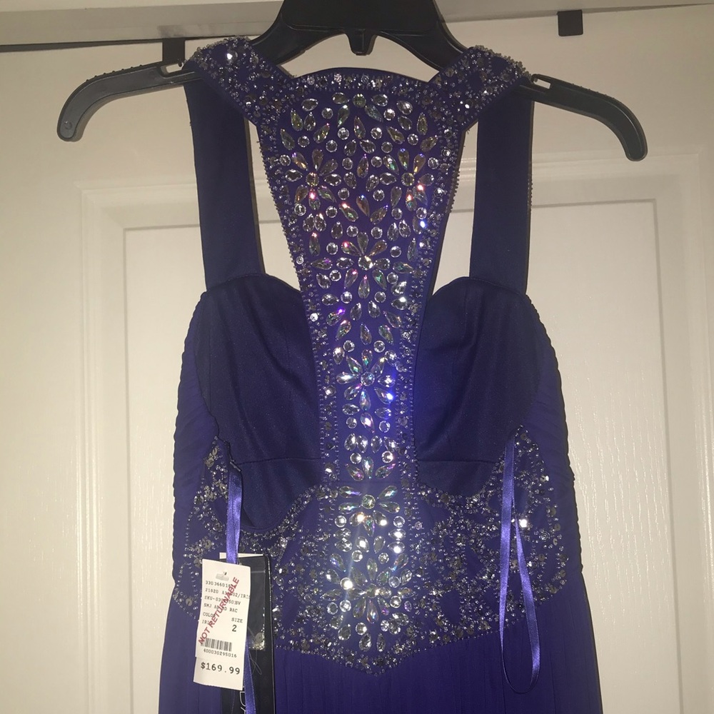 NWT Betsy Allen formal gown SZ 2 midnight blue